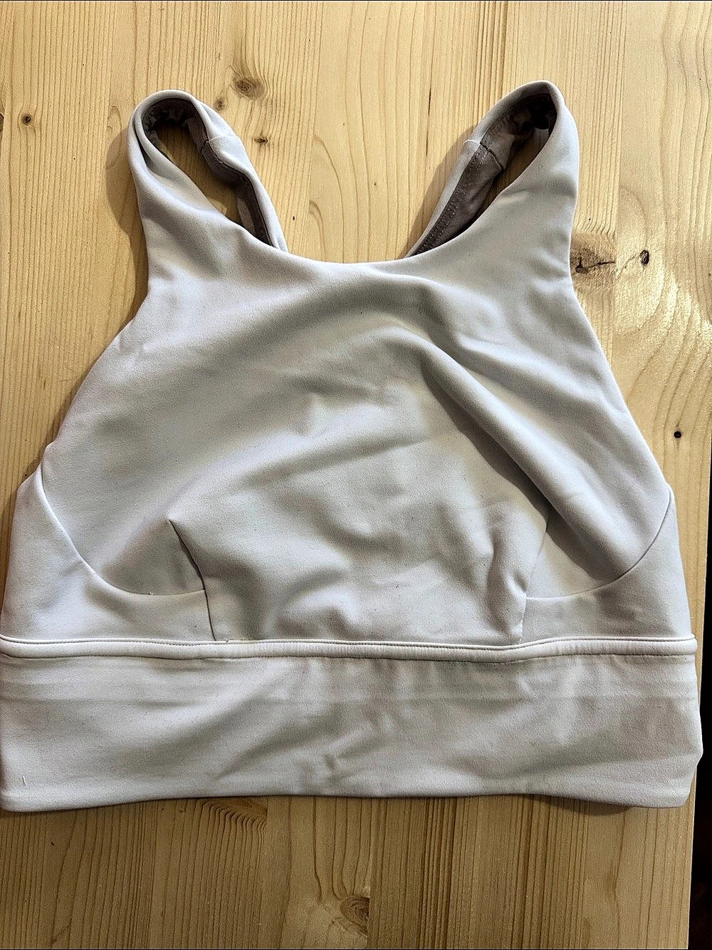 lululemon Energy Bra Long Line High Neck White Sports Bra